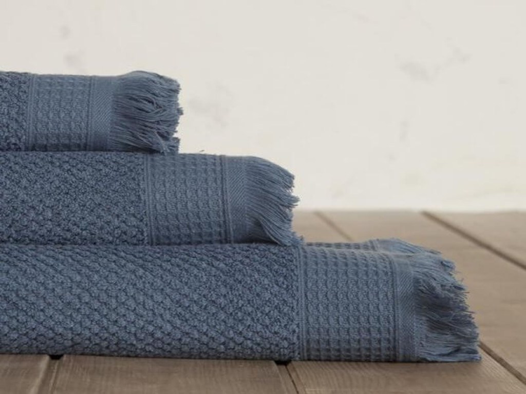 Σετ Πετσέτες Μπάνιου Μπλε Βαμβακερές Dorinda Γαρύφαλλο 3TMX | Γαρύφαλλο - Λευκά Είδη